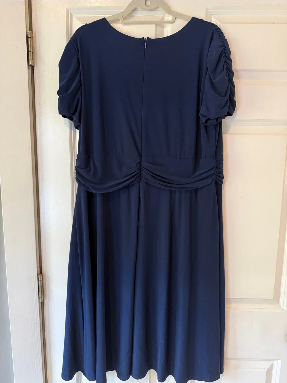 Classic Navy Wrap-Front Midi Dress - Picture 4 of 4